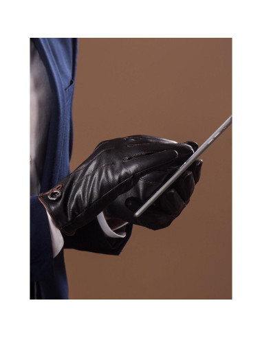 Guantes de Cuero de Cordero YISEVEN para Hombre Táctiles