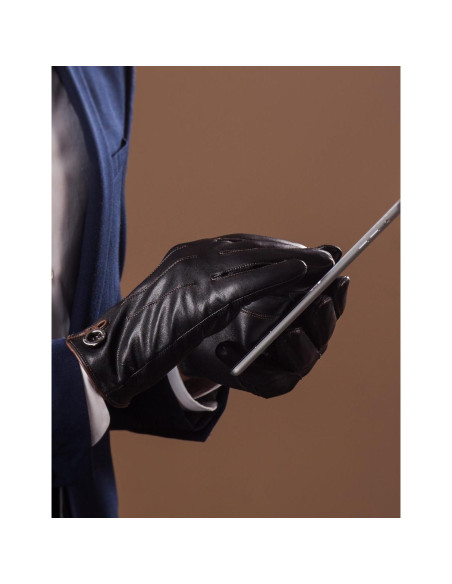 Guantes de Cuero de Cordero YISEVEN para Hombre Táctiles