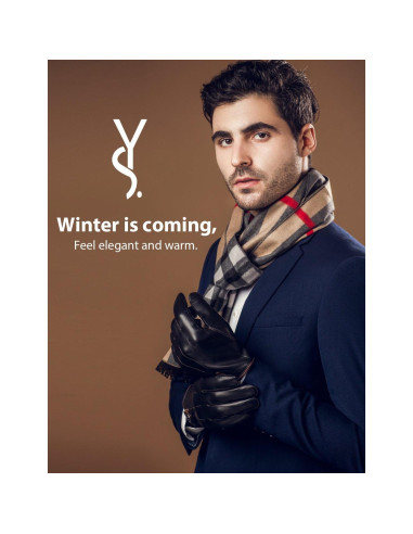 Guantes de Cuero de Cordero YISEVEN para Hombre Táctiles