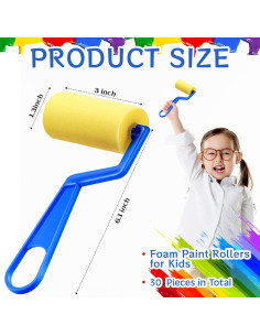 Rodillos de Pintura de Espuma Tenceur 50 Piezas 7 cm 2