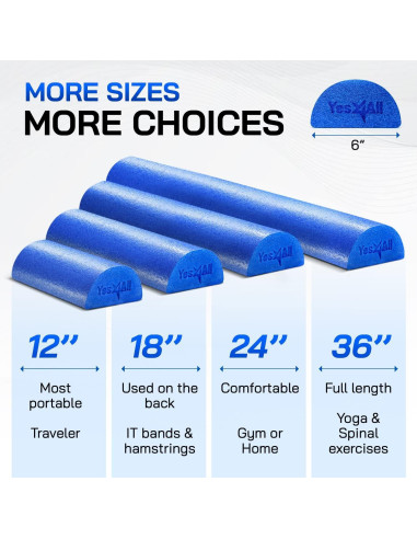 Rodillo de Espuma Yes4All Medio Firme PE 30.48 cm Azul
