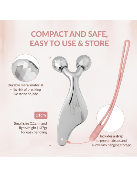 Rodillo Facial 2-en-1 y Gua Sha WEBOMTIME - Masajeador Refrigerante