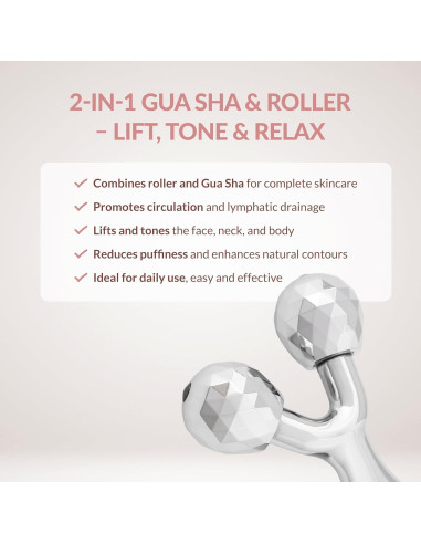 Rodillo Facial 2-en-1 y Gua Sha WEBOMTIME - Masajeador Refrigerante