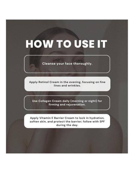 Set de Crema Facial Clara's New York: Retinol, Colágeno y Vitamina E 50ml