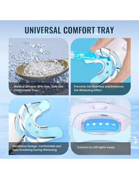 Kit Blanqueamiento Dental Whitebite Pro - 4 Geles + Luz LED