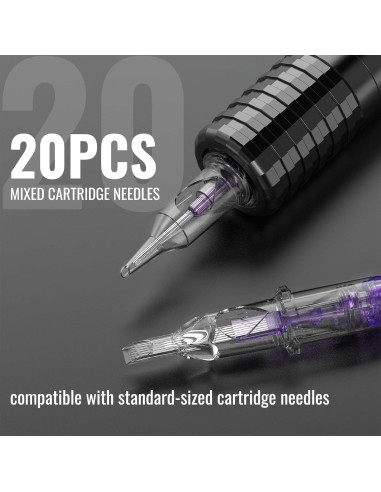 Kit de Tatuaje Inalámbrico Padieoe con 20 Agujas y Batería 1200mAh