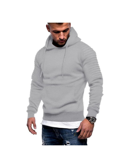 Sudadera con Capucha COOFANDY para Hombre Gris Claro Mediana