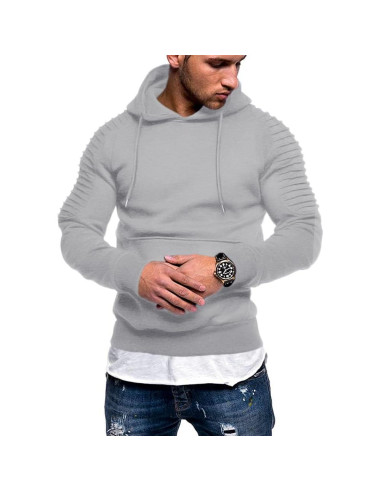 Sudadera con Capucha COOFANDY para Hombre Gris Claro Mediana