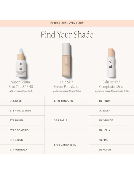 Base de Suero Verdadero ILIA 29.57 ml - No Comedogénica, Vegana