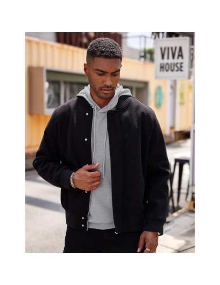 Sudadera con Capucha COOFANDY para Hombre Gris Claro Mediana