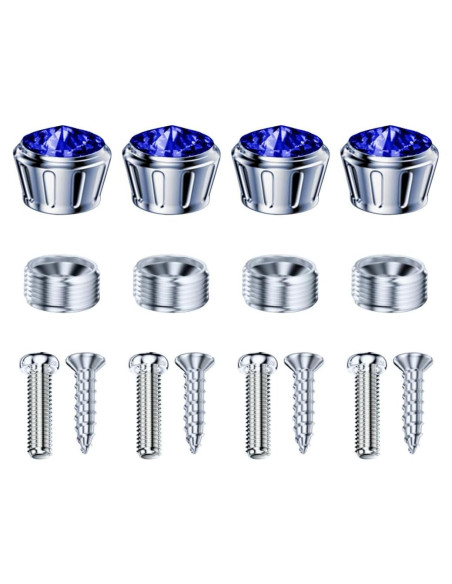 Tapa de Tornillo para Placa de Matrícula Moioee - 4 Piezas Azul