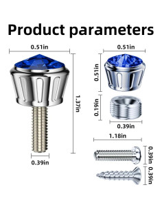 Tapa de Tornillo para Placa de Matrícula Moioee - 4 Piezas Azul 2