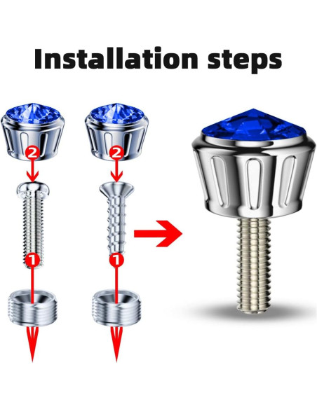 Tapa de Tornillo para Placa de Matrícula Moioee - 4 Piezas Azul