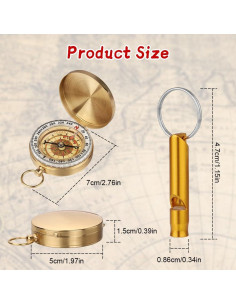 Brújula de Navegación Flintronic Oro Impermeable con Luz 2