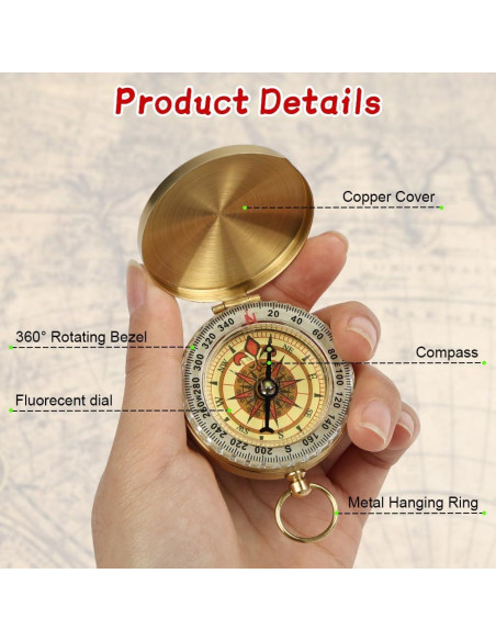 Brújula de Navegación Flintronic Oro Impermeable con Luz