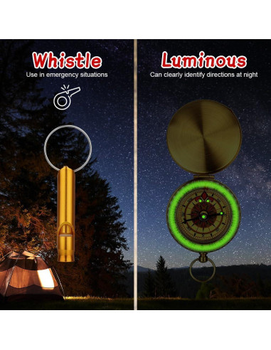 Brújula de Navegación Flintronic Oro Impermeable con Luz