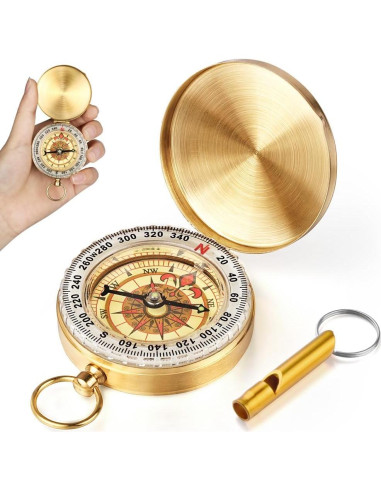 Brújula de Navegación Flintronic Oro Impermeable con Luz