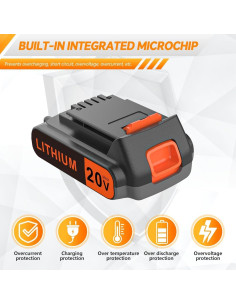 Batería de Reemplazo 20V 2.0Ah Litio-ion Black and Decker 2