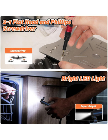 Bolígrafo Multifuncional LED Genérico con Brújula - 5 Pcs