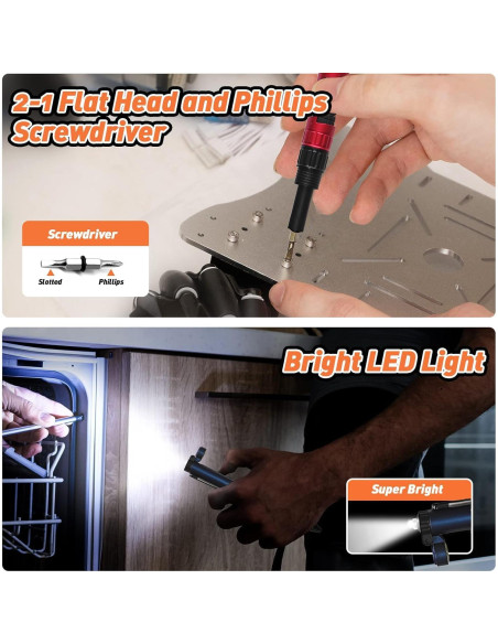 Bolígrafo Multifuncional LED Genérico con Brújula - 5 Pcs Bolígrafo Multifuncional LED Genérico con Brújula - 5 Pcs