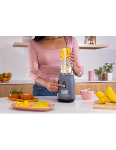 Licuadora Personal Black+Decker 300W 2 Jarras 20oz Gris