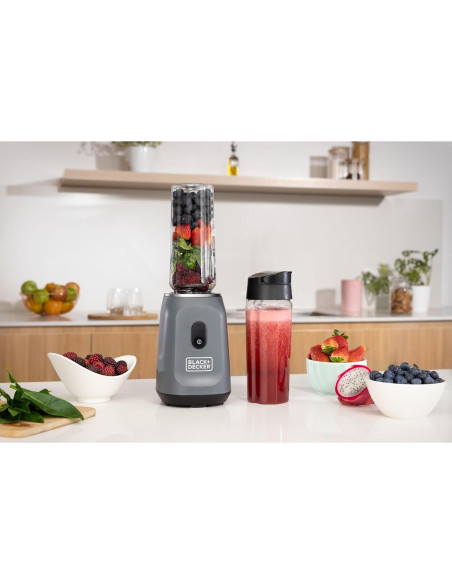 Licuadora Personal Black+Decker 300W 2 Jarras 20oz Gris