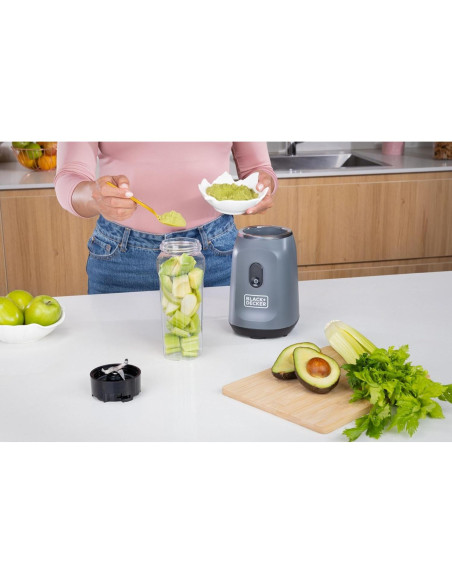 Licuadora Personal Black+Decker 300W 2 Jarras 20oz Gris