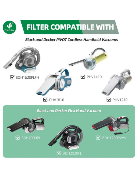 Paquete de 6 Filtros de Repuesto Fre.Filtor PVF110 para Aspiradoras Black y Decker