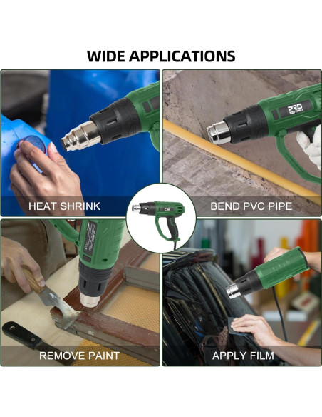 Pistola de Calor Prostormer 2000W con 4 Boquillas y Control de Temperatura