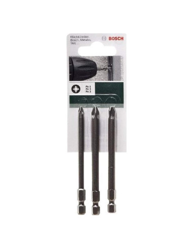 Juego de Puntas de Destornillador Bosch 3 Piezas Titanio 89mm