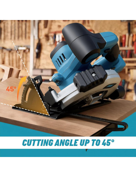 Sierra Circular Inalámbrica ZUYIYI 18V 4500RPM 165.1mm