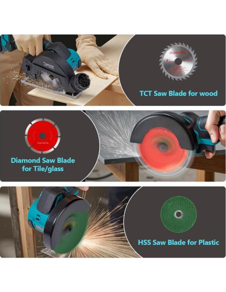 Sierra Circular Inalámbrica 4" Heimerdinger 18V 2-en-1