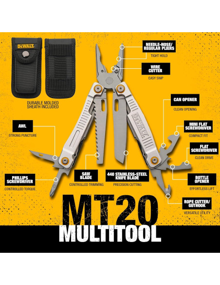 DEWALT Herramienta Multiuso 12 en 1 Acero Inoxidable 11.43 cm