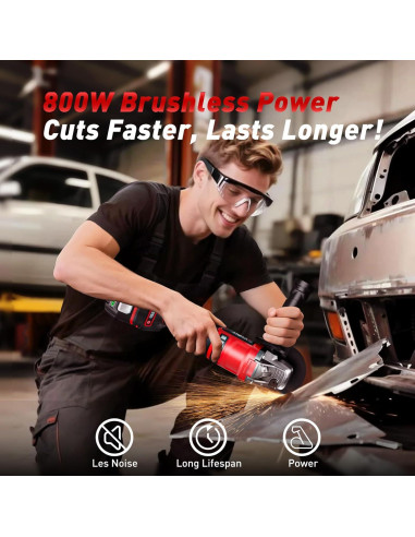 Amoladora Angular Inalámbrica Avhrit 21V 800W 3 Velocidades