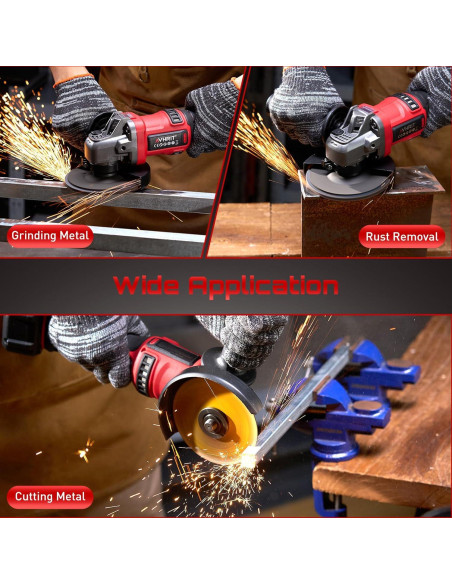 Amoladora Angular Inalámbrica Avhrit 21V 800W 3 Velocidades