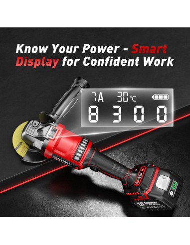 Amoladora Angular Inalámbrica Avhrit 21V 800W 3 Velocidades