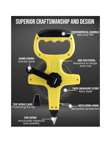 Cinta Métrica Lichamp 50M de Acero Reforzado para Ingenieros