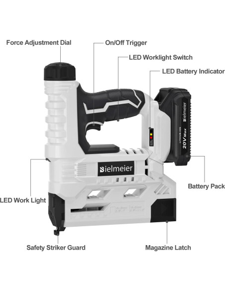 Pistola de Clavos Inalámbrica Bielmeier 20V 2 en 1 18 Calibre