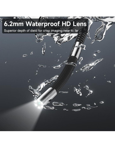 Borescopio Articulado 360 Zealtron 5" HD 6.2mm Luz