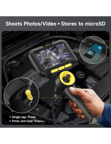 Borescopio Articulado 360 Zealtron 5" HD 6.2mm Luz