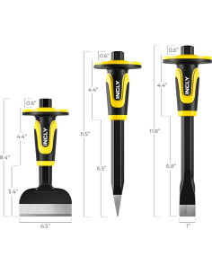 Juego de Cinceles de Masonería INCLY 3PCS - Acero CRV 2