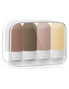 HCFGS Set de 4 Botellas de Viaje Silicona 60 ml A Prueba de Fugas