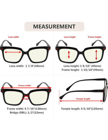 Gafas de Lectura Eyekepper 4-Pack Bloqueadoras Luz Azul 2.5x