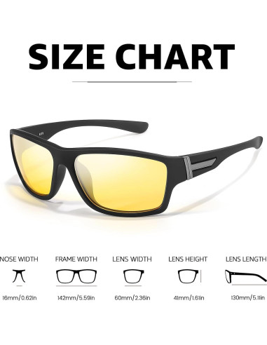 Gafas de Conducción Nocturna Myiaur Hombres Polarizadas UV400