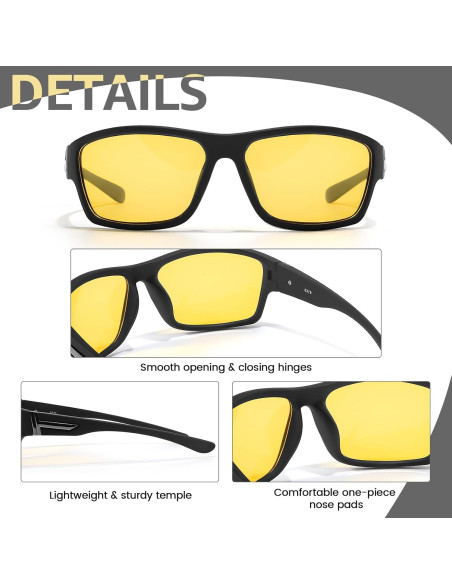 Gafas de Conducción Nocturna Myiaur Hombres Polarizadas UV400