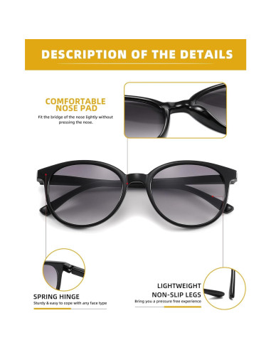 Gafas de Lectura MODFANS 4 Paquetes UV 2.5x Unisex