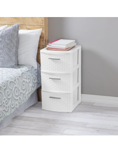 Organizador de Almacenamiento Torre 3 Cajones Genérico Blanco 2