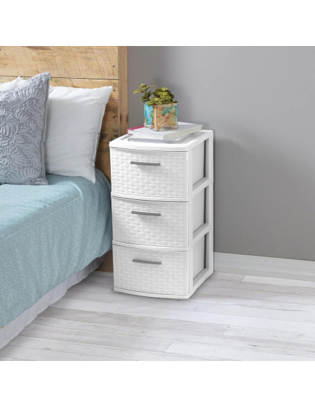 Organizador de Almacenamiento Torre 3 Cajones Genérico Blanco Organizador de Almacenamiento Torre 3 Cajones Genérico Blanco