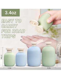 Botellas de Viaje ASEVAT 3.4oz a Prueba de Fugas - 2 Unidades 2