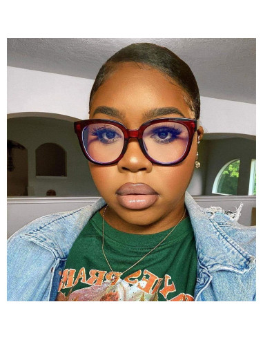 Gafas de sol cuadradas Voogueme para mujeres con lentes azules